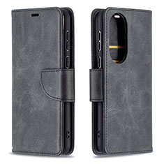 Handytasche Stand Schutzhülle Flip Leder Hülle B04F für Huawei P50 Pro Schwarz