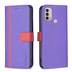 Handytasche Stand Schutzhülle Flip Leder Hülle B04F für Motorola Moto E40 Violett