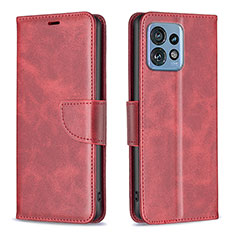 Handytasche Stand Schutzhülle Flip Leder Hülle B04F für Motorola Moto Edge 40 Pro 5G Rot