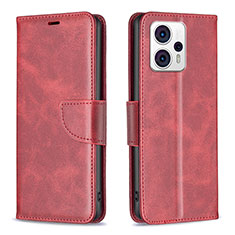 Handytasche Stand Schutzhülle Flip Leder Hülle B04F für Motorola Moto G13 Rot