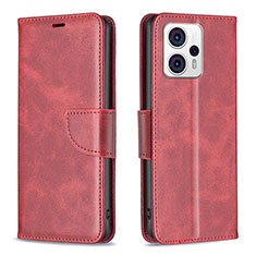 Handytasche Stand Schutzhülle Flip Leder Hülle B04F für Motorola Moto G23 Rot