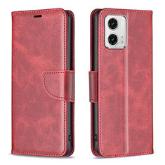 Handytasche Stand Schutzhülle Flip Leder Hülle B04F für Motorola Moto G73 5G Rot