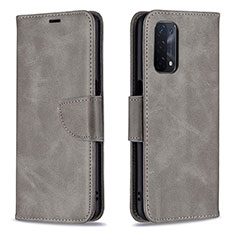 Handytasche Stand Schutzhülle Flip Leder Hülle B04F für OnePlus Nord N200 5G Grau