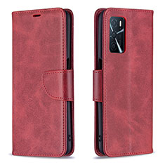 Handytasche Stand Schutzhülle Flip Leder Hülle B04F für Oppo A16 Rot