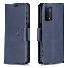 Handytasche Stand Schutzhülle Flip Leder Hülle B04F für Oppo A54 5G Blau