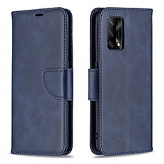 Handytasche Stand Schutzhülle Flip Leder Hülle B04F für Oppo A74 4G Blau