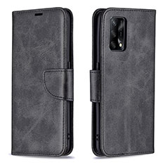 Handytasche Stand Schutzhülle Flip Leder Hülle B04F für Oppo A74 4G Schwarz