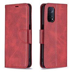 Handytasche Stand Schutzhülle Flip Leder Hülle B04F für Oppo A74 5G Rot