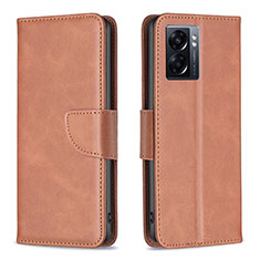 Handytasche Stand Schutzhülle Flip Leder Hülle B04F für Oppo A77 5G Braun