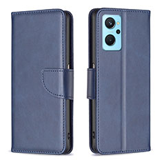 Handytasche Stand Schutzhülle Flip Leder Hülle B04F für Oppo A96 4G Blau