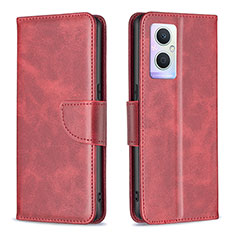 Handytasche Stand Schutzhülle Flip Leder Hülle B04F für Oppo A96 5G Rot