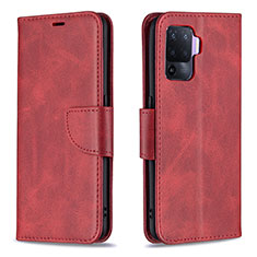 Handytasche Stand Schutzhülle Flip Leder Hülle B04F für Oppo F19 Pro Rot