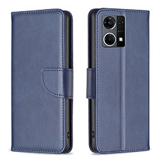 Handytasche Stand Schutzhülle Flip Leder Hülle B04F für Oppo F21s Pro 4G Blau