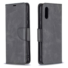 Handytasche Stand Schutzhülle Flip Leder Hülle B04F für Samsung Galaxy A02 Schwarz