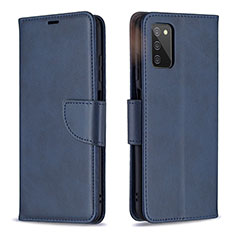 Handytasche Stand Schutzhülle Flip Leder Hülle B04F für Samsung Galaxy A02s Blau