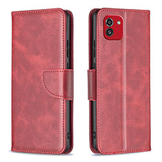 Handytasche Stand Schutzhülle Flip Leder Hülle B04F für Samsung Galaxy A03 Rot