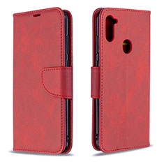 Handytasche Stand Schutzhülle Flip Leder Hülle B04F für Samsung Galaxy A11 Rot