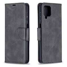 Handytasche Stand Schutzhülle Flip Leder Hülle B04F für Samsung Galaxy A12 5G Schwarz