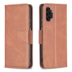 Handytasche Stand Schutzhülle Flip Leder Hülle B04F für Samsung Galaxy A13 4G Braun