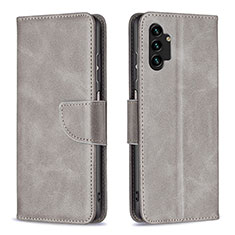 Handytasche Stand Schutzhülle Flip Leder Hülle B04F für Samsung Galaxy A13 4G Grau