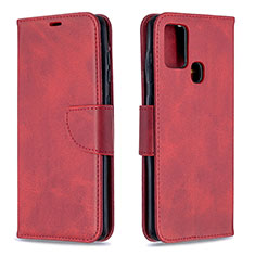 Handytasche Stand Schutzhülle Flip Leder Hülle B04F für Samsung Galaxy A21s Rot