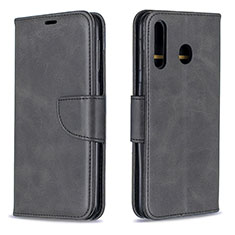 Handytasche Stand Schutzhülle Flip Leder Hülle B04F für Samsung Galaxy A40s Schwarz