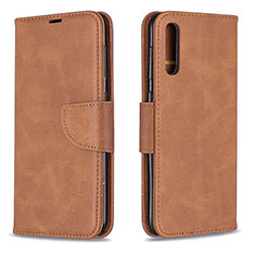 Handytasche Stand Schutzhülle Flip Leder Hülle B04F für Samsung Galaxy A50S Braun