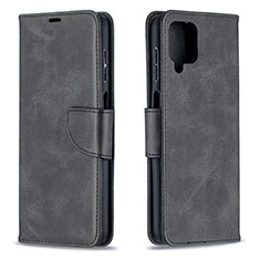 Handytasche Stand Schutzhülle Flip Leder Hülle B04F für Samsung Galaxy M12 Schwarz