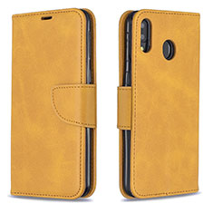 Handytasche Stand Schutzhülle Flip Leder Hülle B04F für Samsung Galaxy M20 Hellbraun