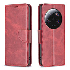 Handytasche Stand Schutzhülle Flip Leder Hülle B04F für Xiaomi Mi 13 Ultra 5G Rot