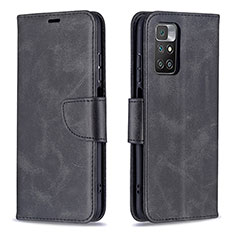 Handytasche Stand Schutzhülle Flip Leder Hülle B04F für Xiaomi Redmi 10 (2022) Schwarz