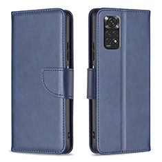 Handytasche Stand Schutzhülle Flip Leder Hülle B04F für Xiaomi Redmi Note 11 4G (2022) Blau