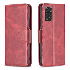 Handytasche Stand Schutzhülle Flip Leder Hülle B04F für Xiaomi Redmi Note 11 4G (2022) Rot