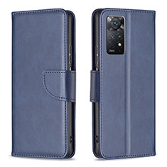 Handytasche Stand Schutzhülle Flip Leder Hülle B04F für Xiaomi Redmi Note 11 Pro 4G Blau