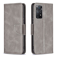 Handytasche Stand Schutzhülle Flip Leder Hülle B04F für Xiaomi Redmi Note 11 Pro 5G Grau