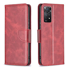 Handytasche Stand Schutzhülle Flip Leder Hülle B04F für Xiaomi Redmi Note 11 Pro 5G Rot