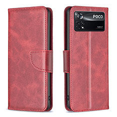 Handytasche Stand Schutzhülle Flip Leder Hülle B04F für Xiaomi Redmi Note 11E Pro 5G Rot