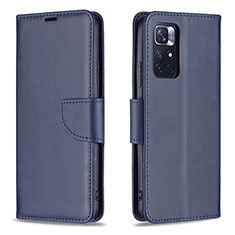 Handytasche Stand Schutzhülle Flip Leder Hülle B04F für Xiaomi Redmi Note 11T 5G Blau