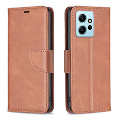 Handytasche Stand Schutzhülle Flip Leder Hülle B04F für Xiaomi Redmi Note 12 4G Braun