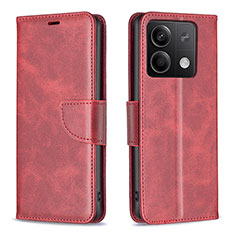 Handytasche Stand Schutzhülle Flip Leder Hülle B04F für Xiaomi Redmi Note 13 5G Rot