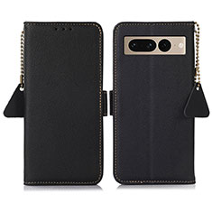 Handytasche Stand Schutzhülle Flip Leder Hülle B04H für Google Pixel 7 Pro 5G Schwarz