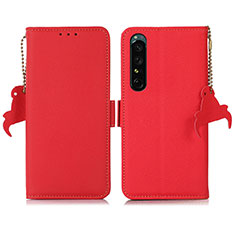 Handytasche Stand Schutzhülle Flip Leder Hülle B04H für Sony Xperia 1 IV Rot