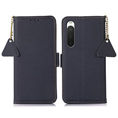 Handytasche Stand Schutzhülle Flip Leder Hülle B04H für Sony Xperia 10 IV Blau