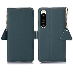 Handytasche Stand Schutzhülle Flip Leder Hülle B04H für Sony Xperia 5 IV Grün