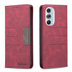 Handytasche Stand Schutzhülle Flip Leder Hülle B05F für Motorola Moto Edge 30 Pro 5G Rot