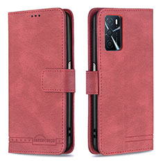 Handytasche Stand Schutzhülle Flip Leder Hülle B05F für Oppo A16s Rot