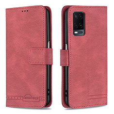 Handytasche Stand Schutzhülle Flip Leder Hülle B05F für Oppo A54 4G Rot