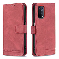 Handytasche Stand Schutzhülle Flip Leder Hülle B05F für Oppo A54 5G Rot