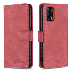 Handytasche Stand Schutzhülle Flip Leder Hülle B05F für Oppo A74 4G Rot