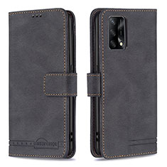 Handytasche Stand Schutzhülle Flip Leder Hülle B05F für Oppo A74 4G Schwarz